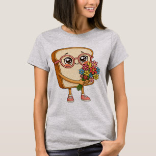 Bread Tony With Flowers – Cute Bread T-Shirt