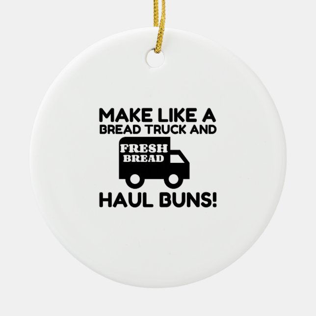 Bread Truck Haul Ceramic Tree Decoration (Front)