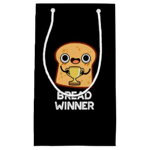Bread Winner Funny Food Pun Dark BG Small Gift Bag