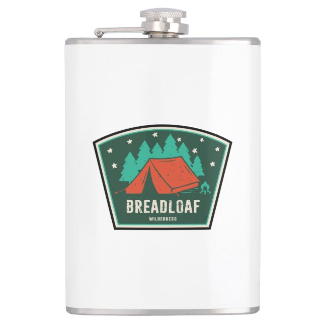 Breadloaf Wilderness Vermont Camping Hip Flask (Front)