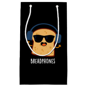 Breadphones Funny Bread Pun Dark BG Small Gift Bag