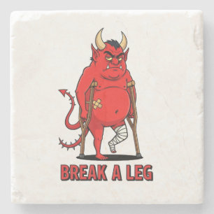 Break a Leg Devil Stone Coaster