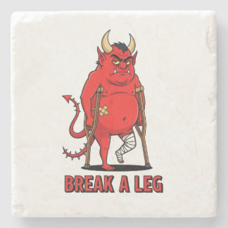 Break a Leg Devil Stone Coaster