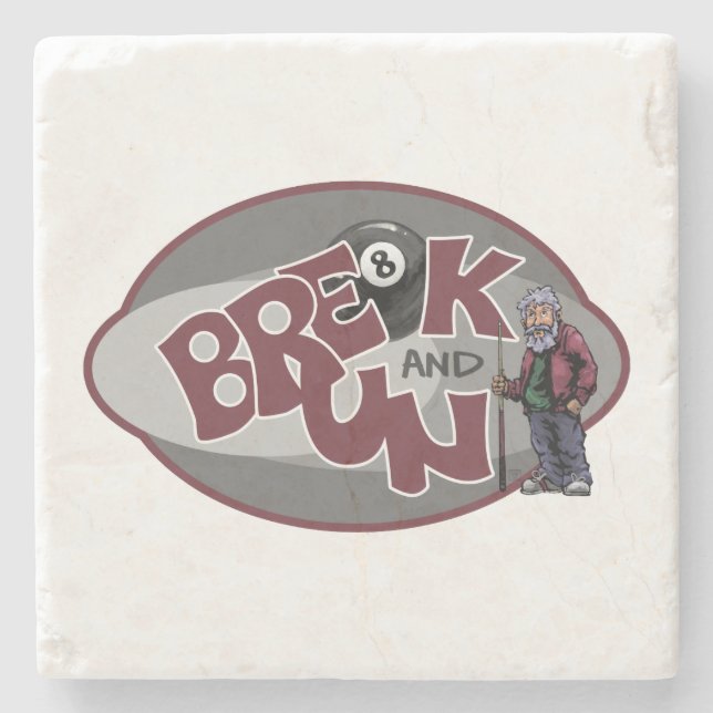 Break and Run Stone Coaster (Front)
