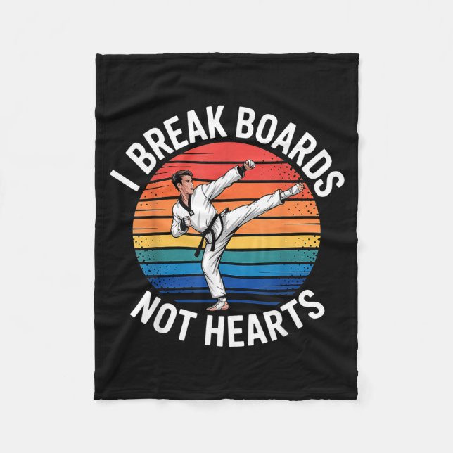 Break Boards Not Hearts Training Sparring Fleece Blanket (Front)