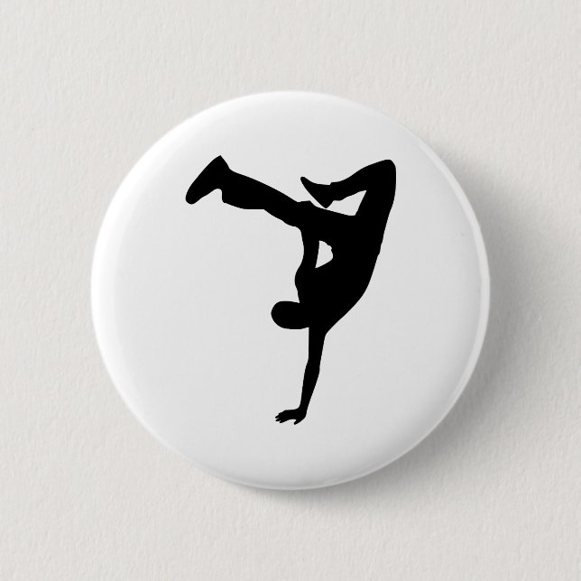Break dance 6 cm round badge (Front)