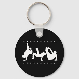 Break dance Black Key Ring