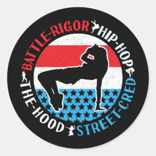 Break Dance Breakdancing Hip-Hop Dancer Girl Classic Round Sticker