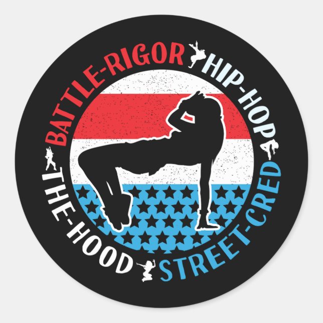 Break Dance Breakdancing Hip-Hop Dancer Girl Classic Round Sticker (Front)