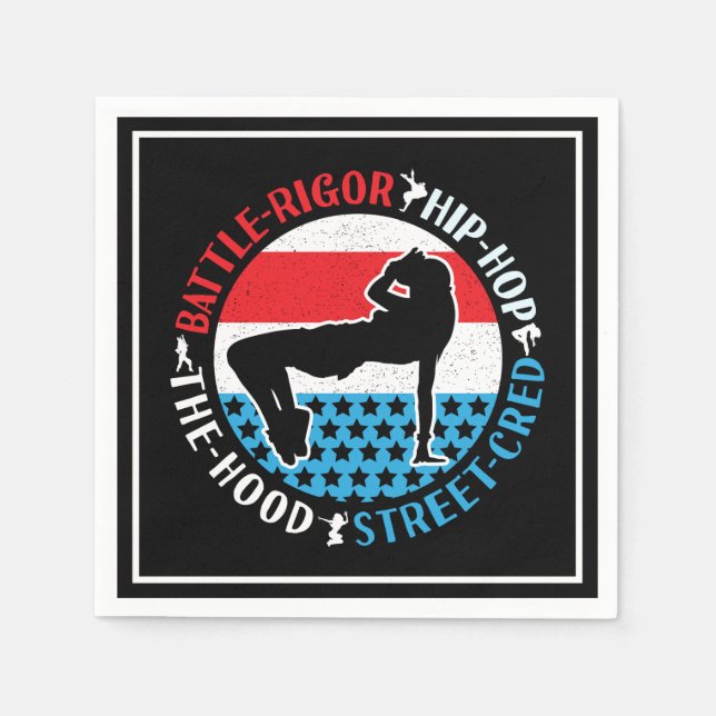 Break Dance Breakdancing Hip-Hop Dancer Girl Napkin (Front)