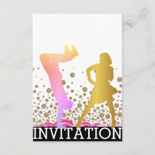 Break Dance School  Dico Hip Hop Vip Rose Ombre Invitation