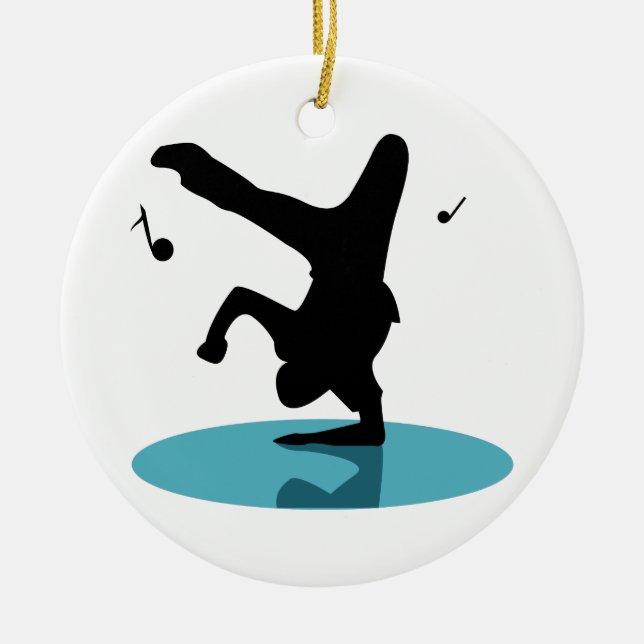 Break Dancer Ceramic Tree Decoration (Front)