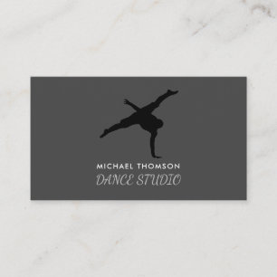 Break Dancer Silhouette, Dancing Instructor Business Card