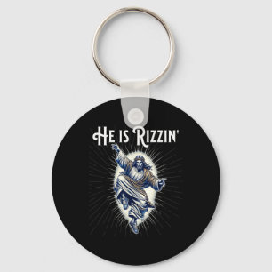Break Dancing Breaking He Is Rizzin Jesus Dancing Key Ring