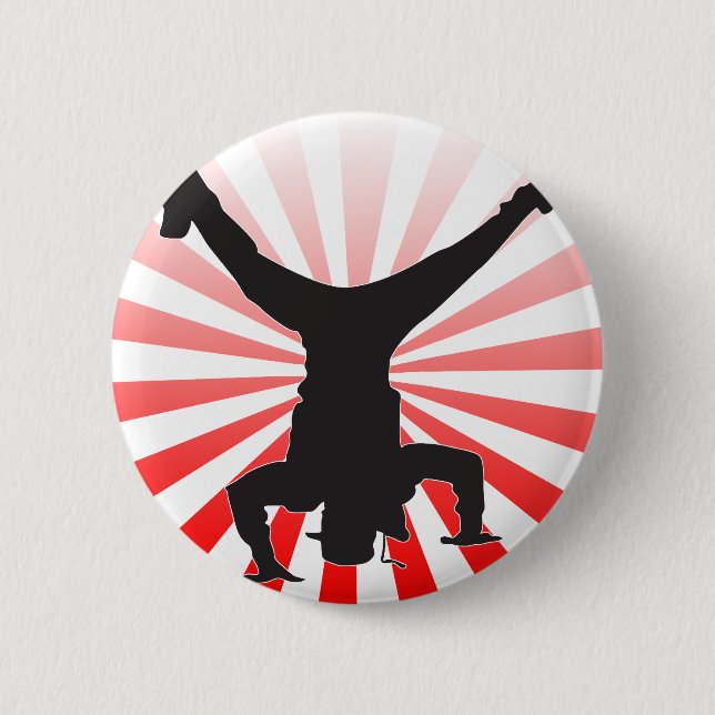 break dancing explosion 6 cm round badge (Front)