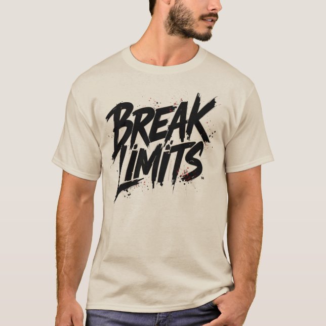 Break Limits Mens T Shirt Motivational Minimal Typ (Front)