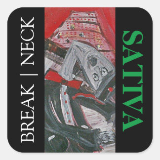 BREAK NECK SATIVA SQUARE STICKER