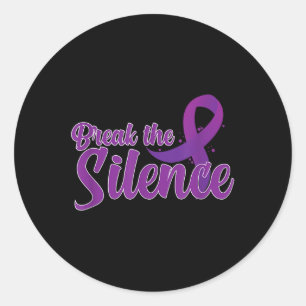 Break Silence Domestic Violence Support Awareness Classic Round Sticker
