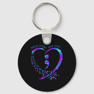 Break Stigma Save Lives Heart Semicolon Suicide Pr Key Ring