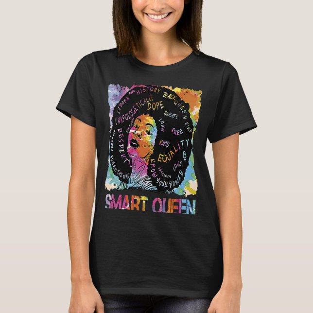 Break the Bias Pretty Black History Smart Queen T-Shirt (Front)