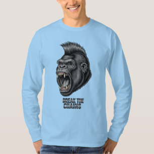 Break the Chains – Fierce Punk Gorilla Graphic T-S T-Shirt