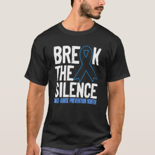 Break The Child Abuse Silence Prevention Month Blu T-Shirt