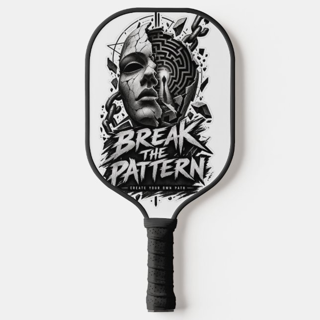 Break The Pattern Edgy Graphic Pickleball Paddle | (Front)