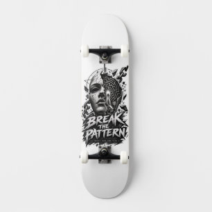 Break The Pattern Edgy Graphic Skateboard Deck   D