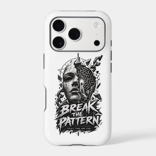 Break The Pattern Monochrome Graphic Phone Case   