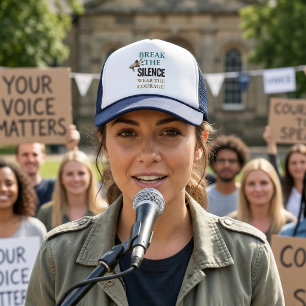 Break The Silence Wear The Courage Motivational Trucker Hat