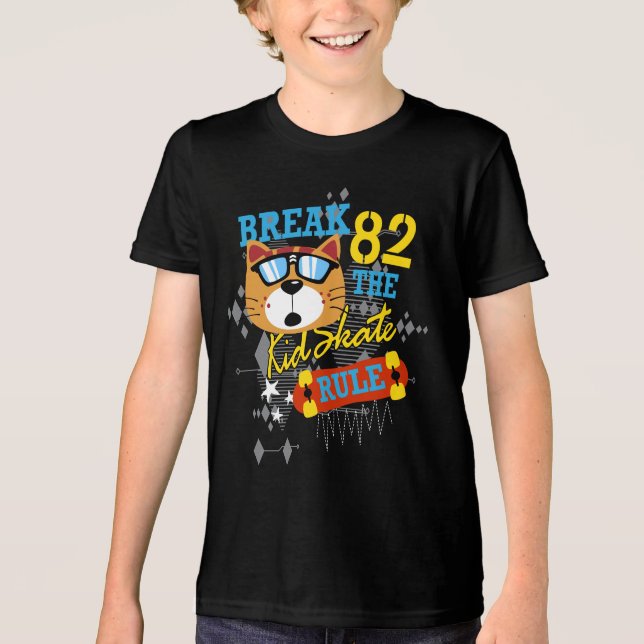 Break the Skate Rule: Cool Cat Edition Tri-Blend Shirt (Front)