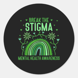 Break The Stigma, Anxiety Mental Health Awareness Classic Round Sticker