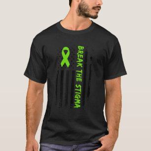Break The Stigma  Green Mental Health Awareness T-Shirt