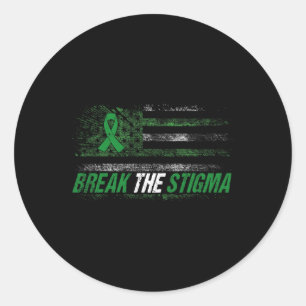 Break The Stigma Mental Health Awareness Month Ame Classic Round Sticker