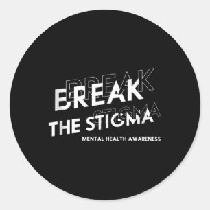 Break The Stigma Mental Health Awareness Tank Top Classic Round Sticker