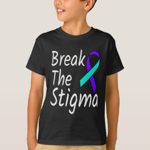 Break The Stigma Suicide Prevention Ribbon Awarene T-Shirt