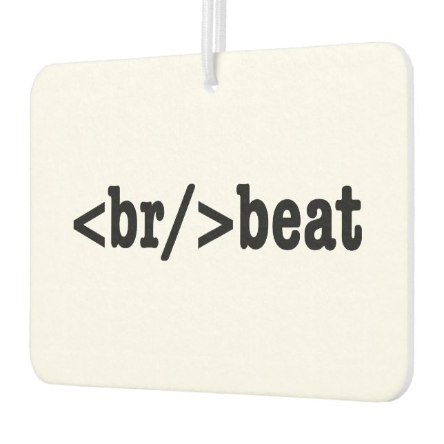 breakbeat HTML Code Car Air Freshener (Left)