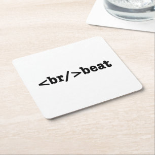 breakbeat HTML Code Square Paper Coaster