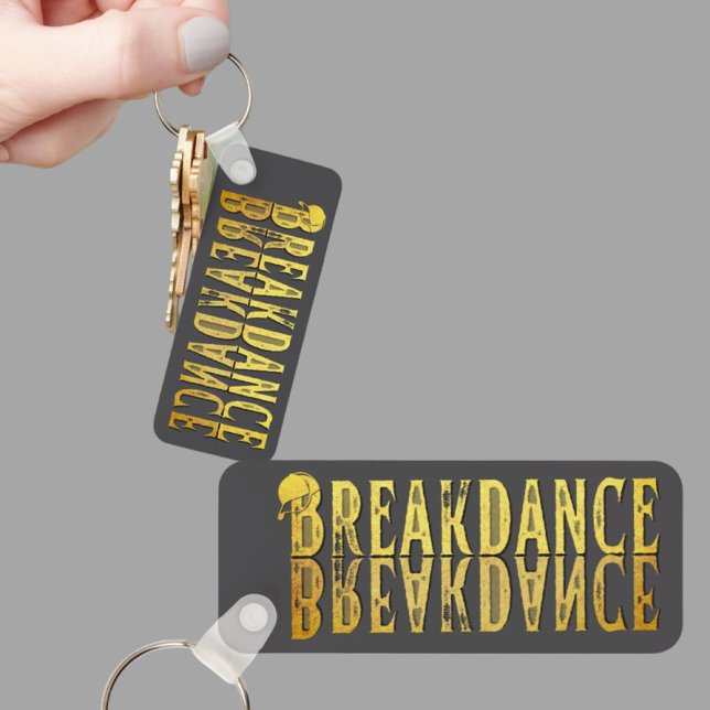 Breakdance black gold yellow  key ring (Creator Uploaded)