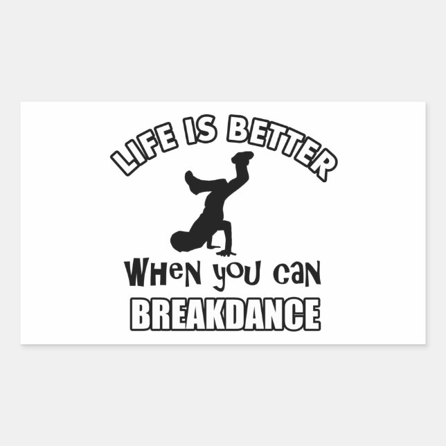 Breakdance dance designs rectangular sticker (Front)