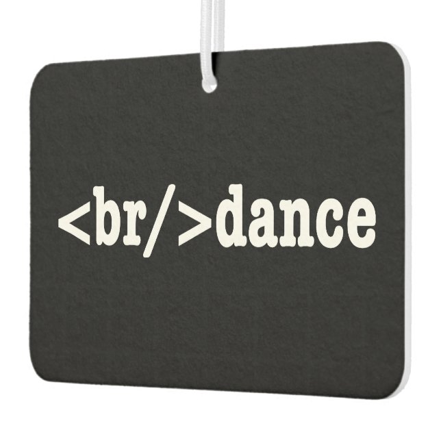 breakdance HTML Code Car Air Freshener (Left)
