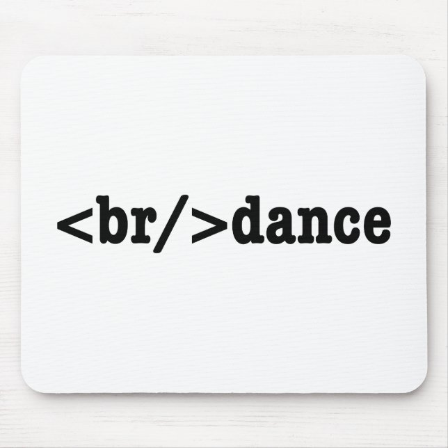 breakdance HTML Code Mouse Mat (Front)