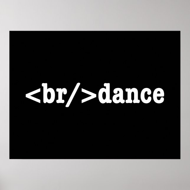 breakdance HTML Code Poster (Front)
