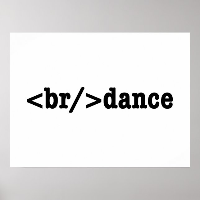 breakdance HTML Code Poster (Front)