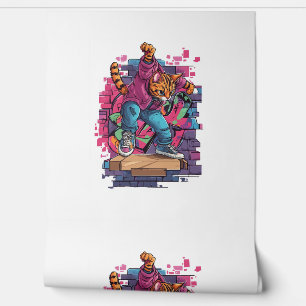 Breakdance Meow – Urban Graffiti Cat Dance Wallpaper