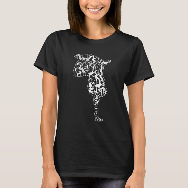 Breakdance Sillhouette Street Dance Breakdance T-Shirt (Front)