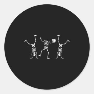 Breakdance Skeletons Funny Hip Hop Soky Dance Desi Classic Round Sticker