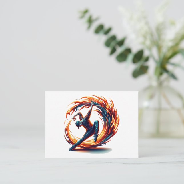 Breakdance Street Fire With Urban Energy  Card (Standing Front)