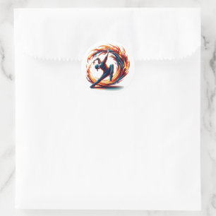 Breakdance Street Fire With Urban Energy Classic Round Sticker