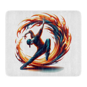 Breakdance Street Fire With Urban Energy Cutting Board